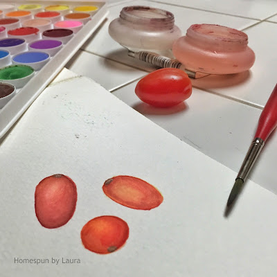 homespun by laura daily doodle cherry tomato watercolor