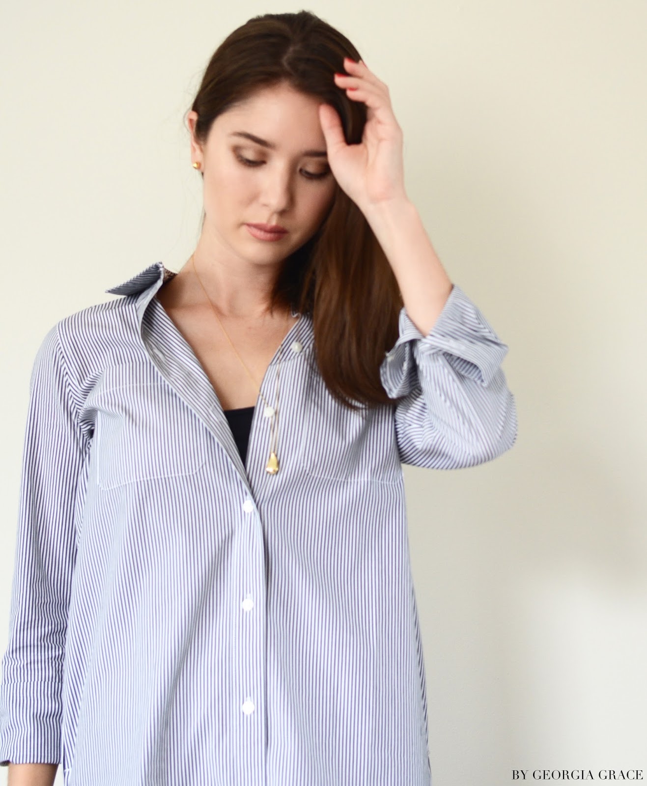 everlane striped shirt dress