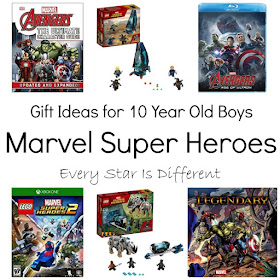 Marvel Super Hero gift ideas for 10 year old boys.