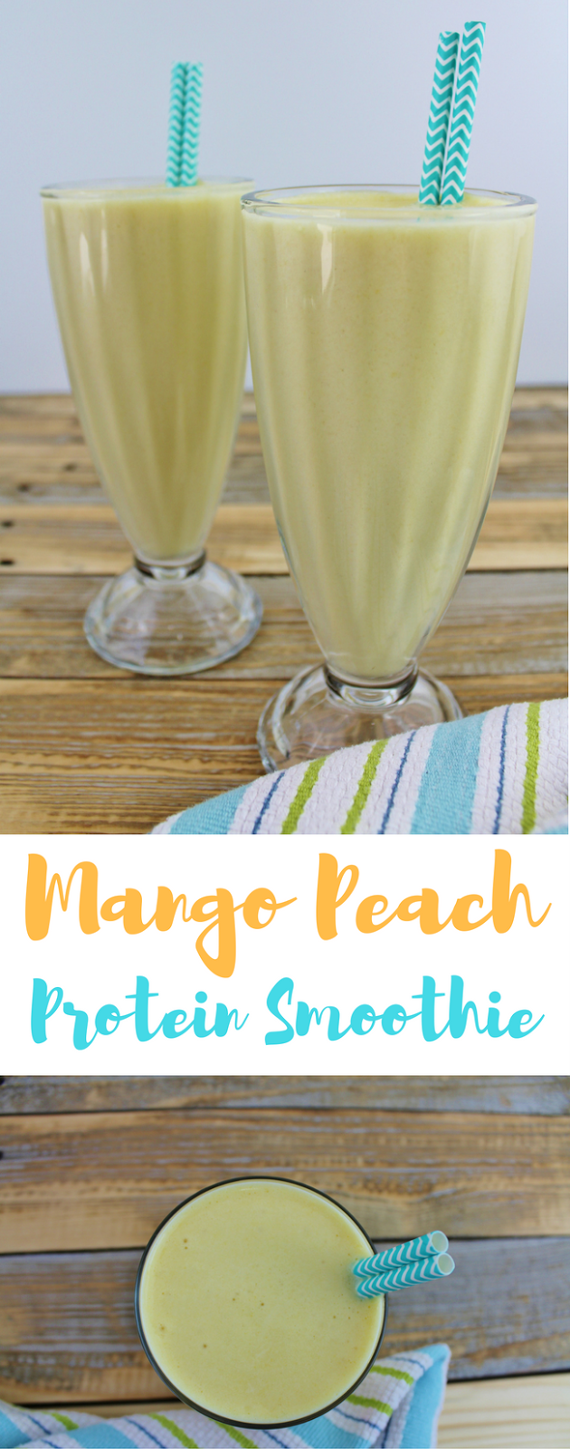Mango Peach Protein Smoothie. Delicious and feels completely indulgent, but gluten-free and completely clean.