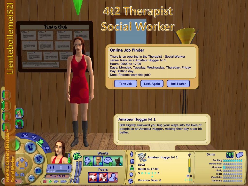 Sims 2 Idea LientebollemeiS2I New 4t2 career Therapist Social Worker