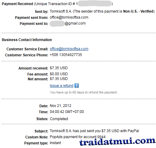 Payment Proof Popads