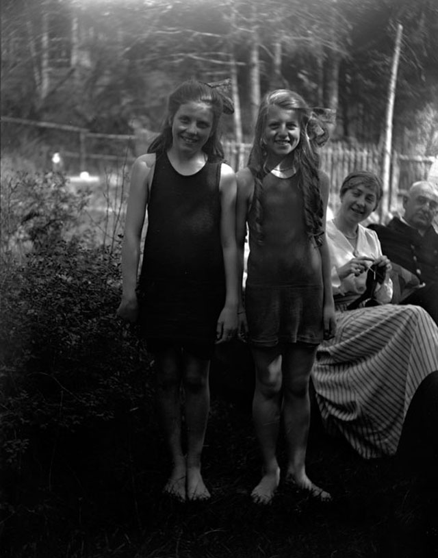 Young girls in bathing suits, Victoria, BC, 1915 vintage everyday