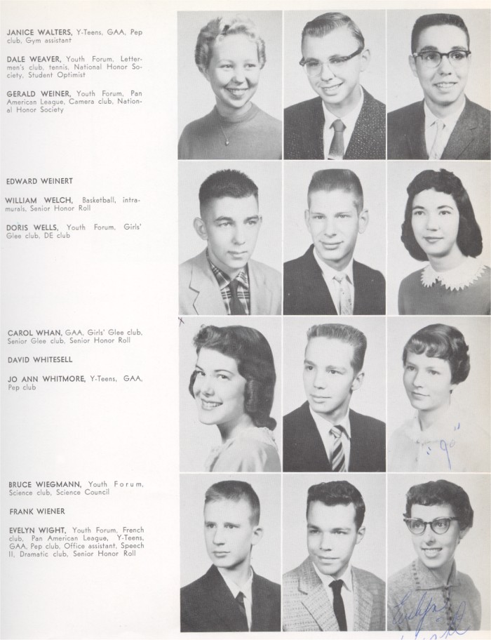 Rock Island High School Class of 1959 Senior Yearbook Photos