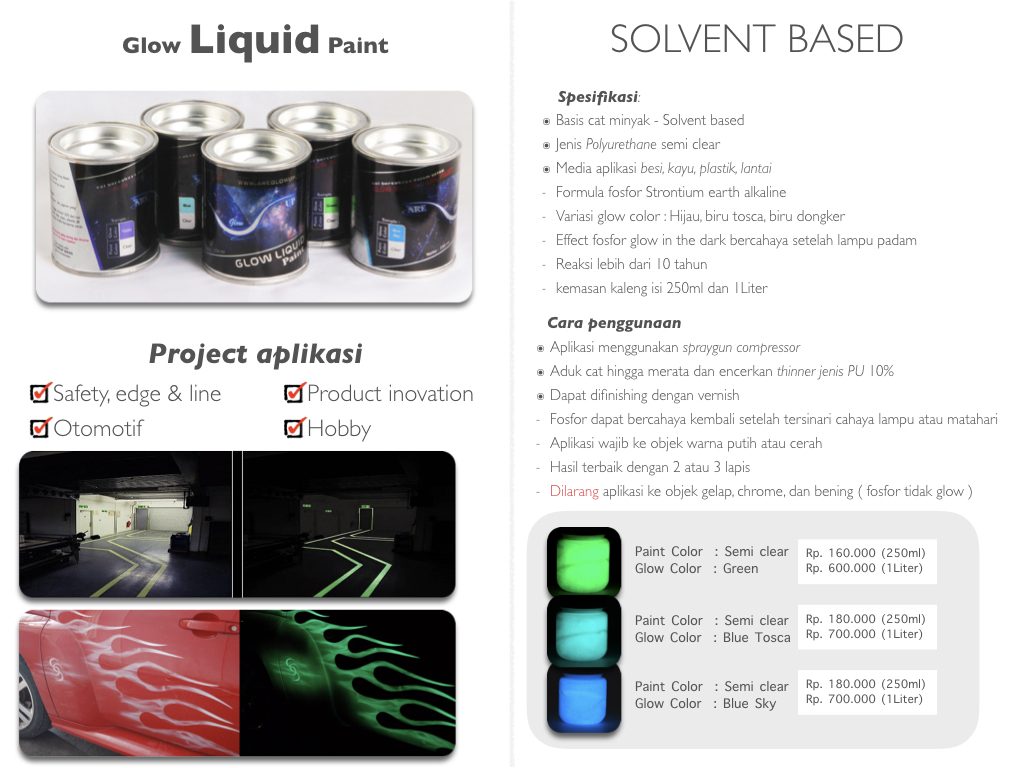 JUAL CAT FOSFOR GLOW IN THE DARK dengan 5 CAHAYA