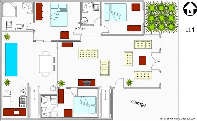 Denah Rumah Vector Trend Saat Ini!