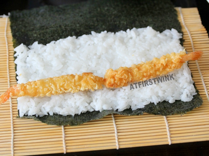 how to make tempura shrimp sushi roll hosomaki