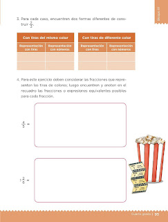 Apoyo Primaria Desafíos Matemáticos 4to. Grado Bloque III Lección 49 Tiras de colores