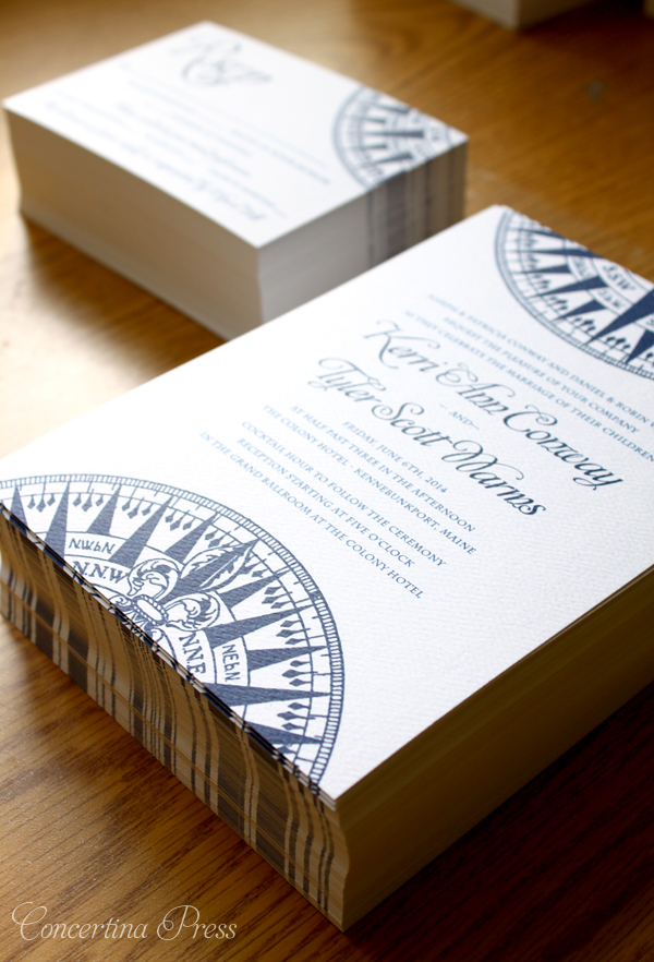 Nautical Compass Wedding Invitations for a Kennebunkport Maine Wedding
