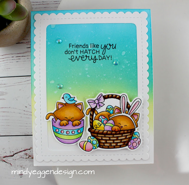 Easter Card by Guest Designer Mindy Eggen | Newton's Easter Basket Stamp Set by Newton's Nook Designs #newtonsnook #handmade
