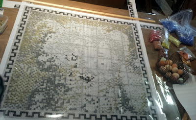 Cheetah cub mosaic, first day work in progress