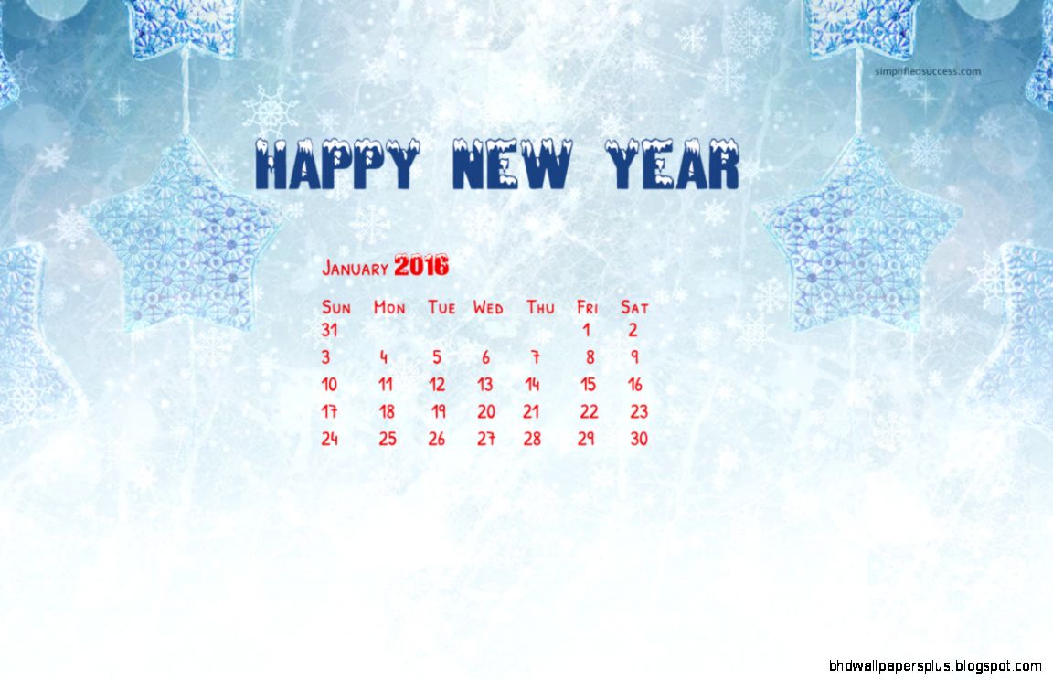 January Calendar Screensaver