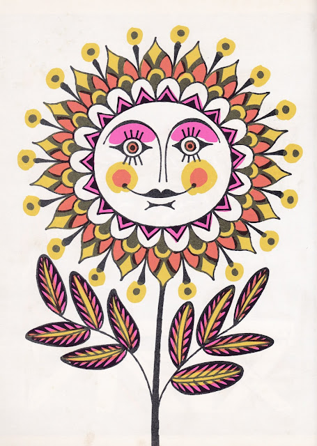 Children's Books, Illustration, John Alcorn, Mid Century Modern, Songs, Vintage, Flower, Sunflower