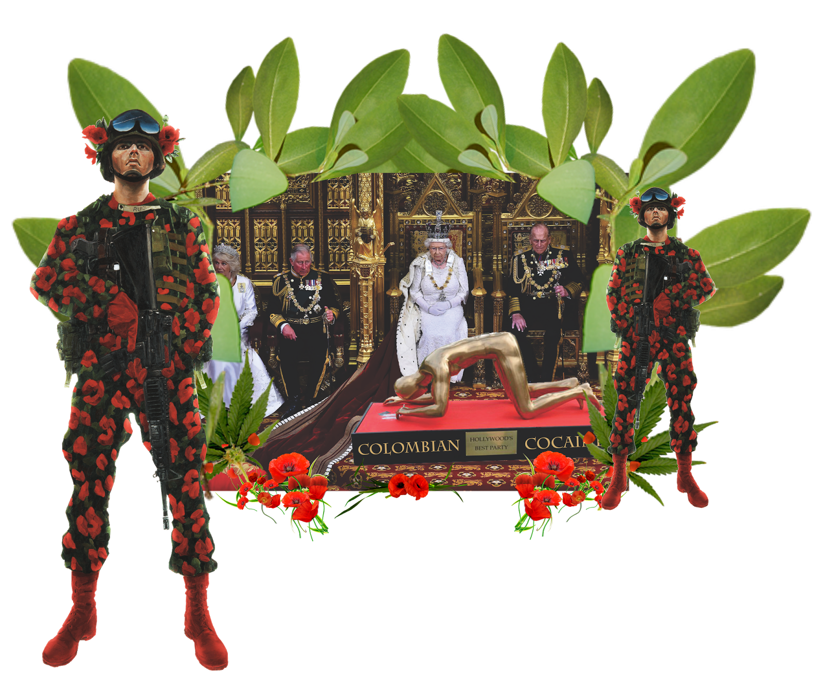 queen elizabeth family observing the cocaine sniffer sculpture of the artist jesus digital assemble art j a queen elizabeth family observing the cocaine sniffer sculpture of the artist jesus digital assemble art j a
