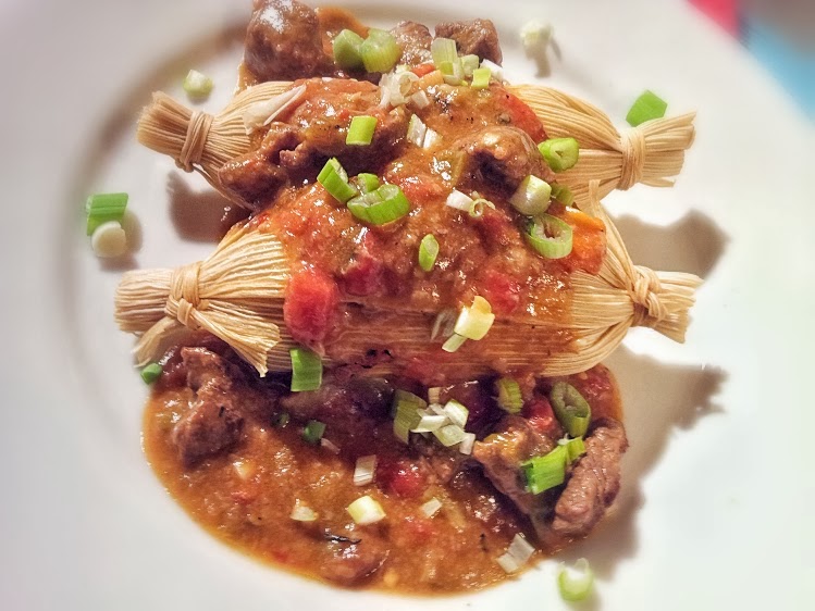 red or green? Green Chile Pork Stew (v2) and Tamales