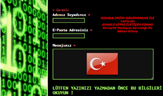 Google Sites İletişim Formu