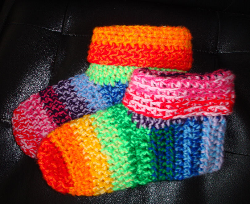 Sooz In The Shed...: Rainbow Crochet Slipper Socks