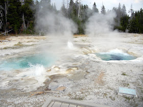 Spasmodic Geyser on Geyser Hill in Yellowstone National Park in Wyoming Spasmodic Geyser on Geyser Hill in Yellowstone National Park in Wyoming