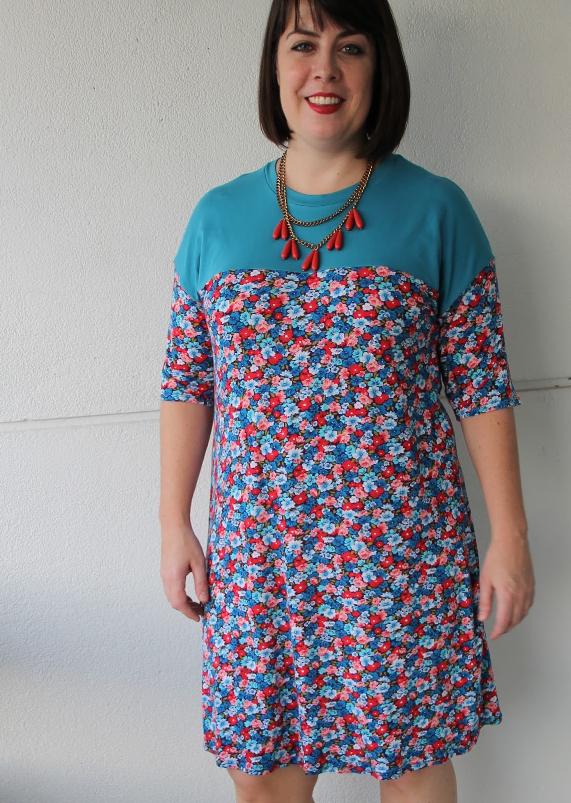 Cookin' & Craftin': Floral Colorblocked Marianne Dress