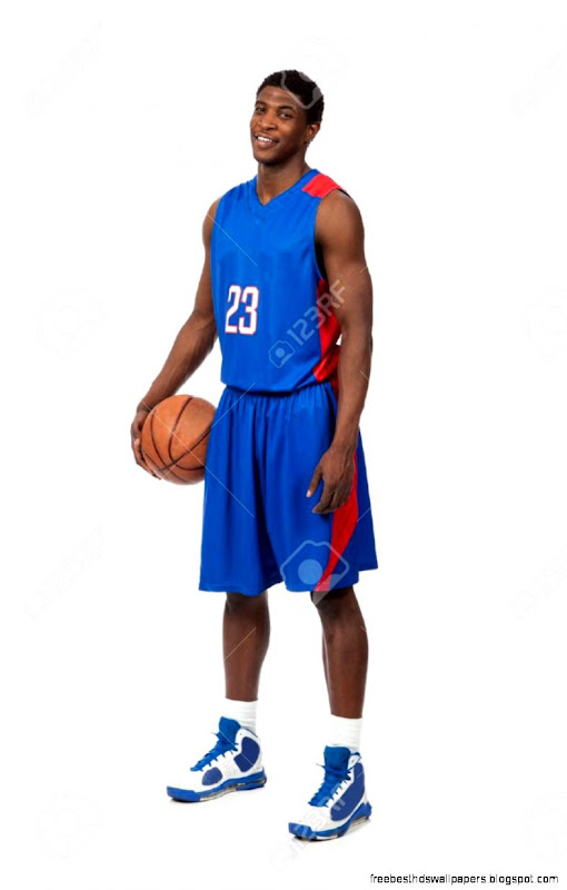 A Young African American Basketball Player In A Blue Uniform