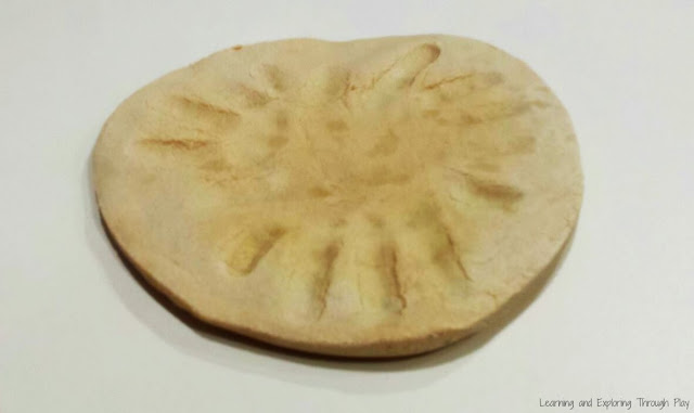 Sunflower Handprint Keepsake Craft using Salt Dough