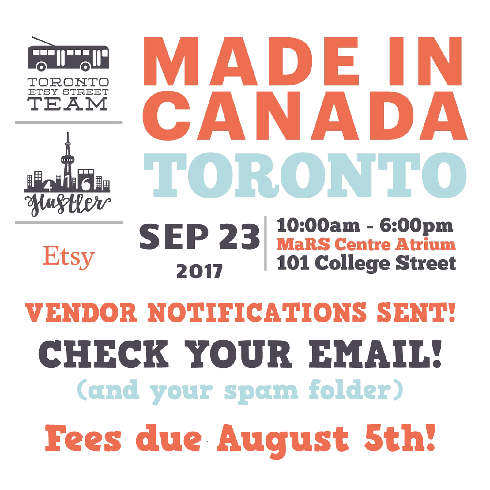 Toronto Etsy Street Team Etsy Made in Canada Vendor Notifications Sent!
