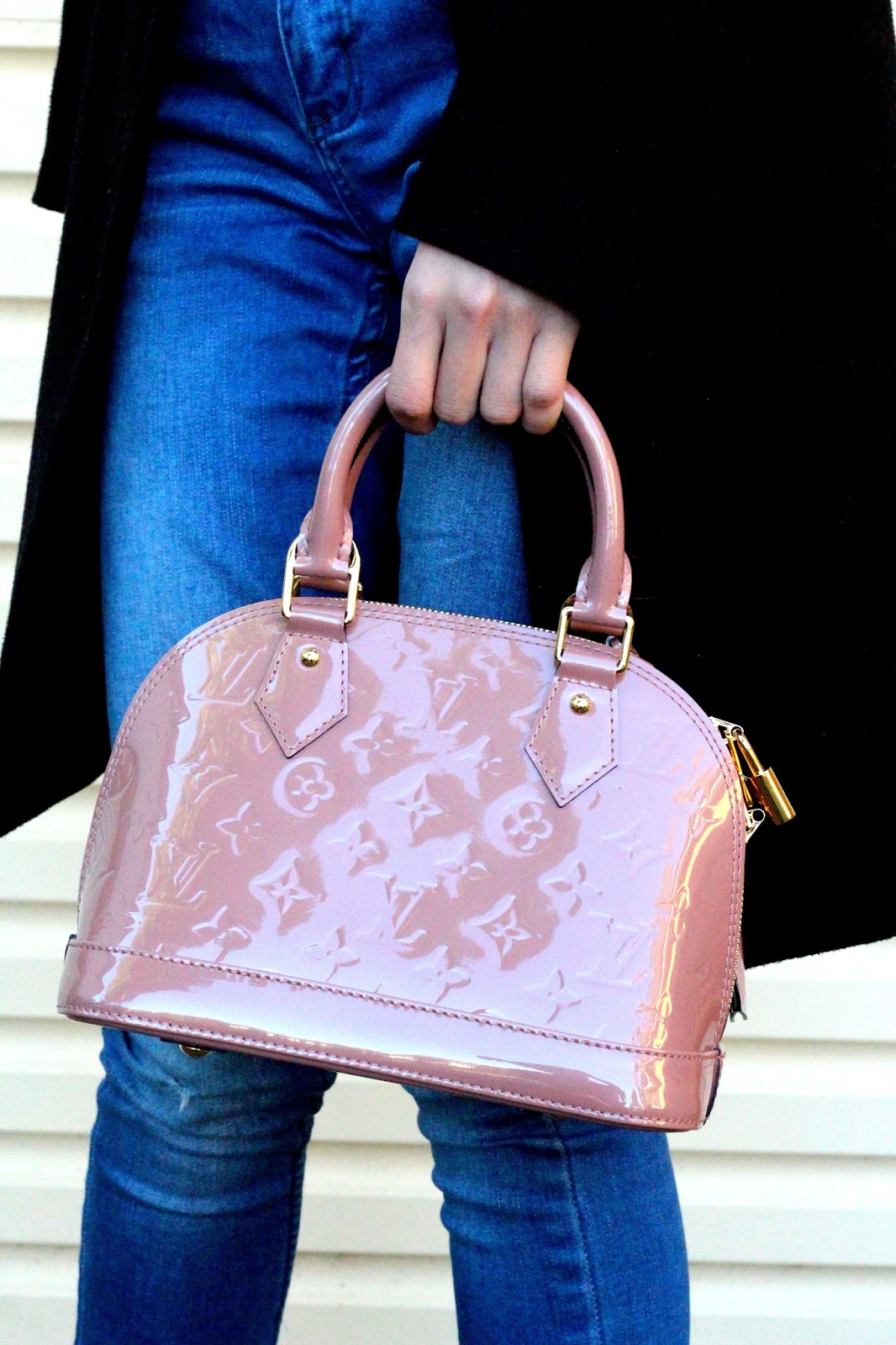 Louis Vuitton Alma Bb Vernis Rose Velours, Luxury, Bags & Wallets