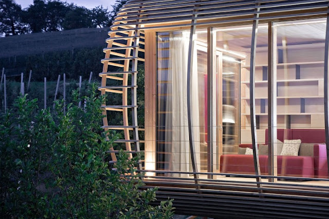 Brown Cage Made from Wooden Material and Transparent Glass Panel of Sliding Window