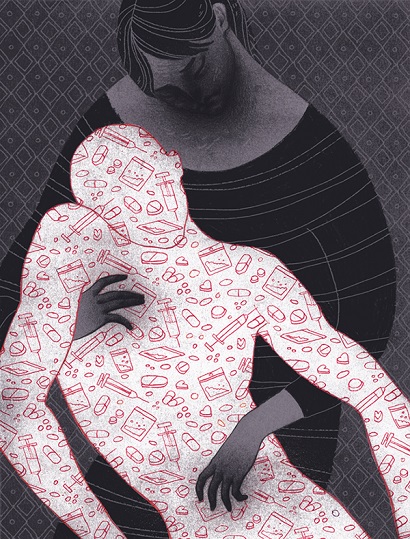 Patrycja Podkościelny, "Lost" | creative emotional sad illustration art, black surrealism, deep feelings, pictures, imagenes tristes, surrealistas, emociones y sentimientos.