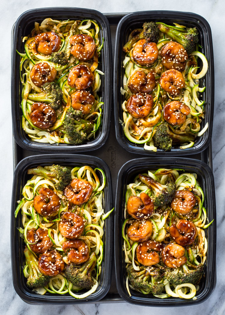 SHRIMP TERIYAKI ZUCCHINI NOODLES MEALPREP Enjoyed Life