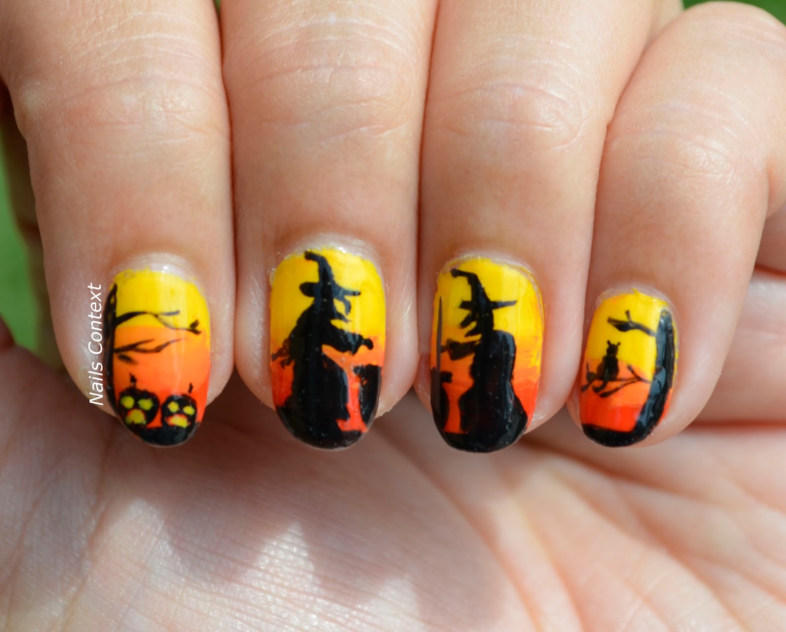 nail art halloween witches