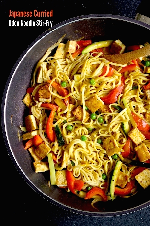 Japanese Curried Udon Noodle Stir-Fry recipe by SeasonWithSpice.com