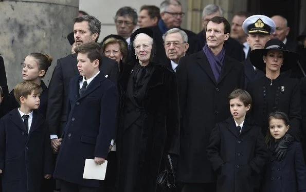 Queen Margrethe, Crown Princess Mary, Prince Christian, Princess Isabella, Princess Josephine, Princess Marie and Princess Athena