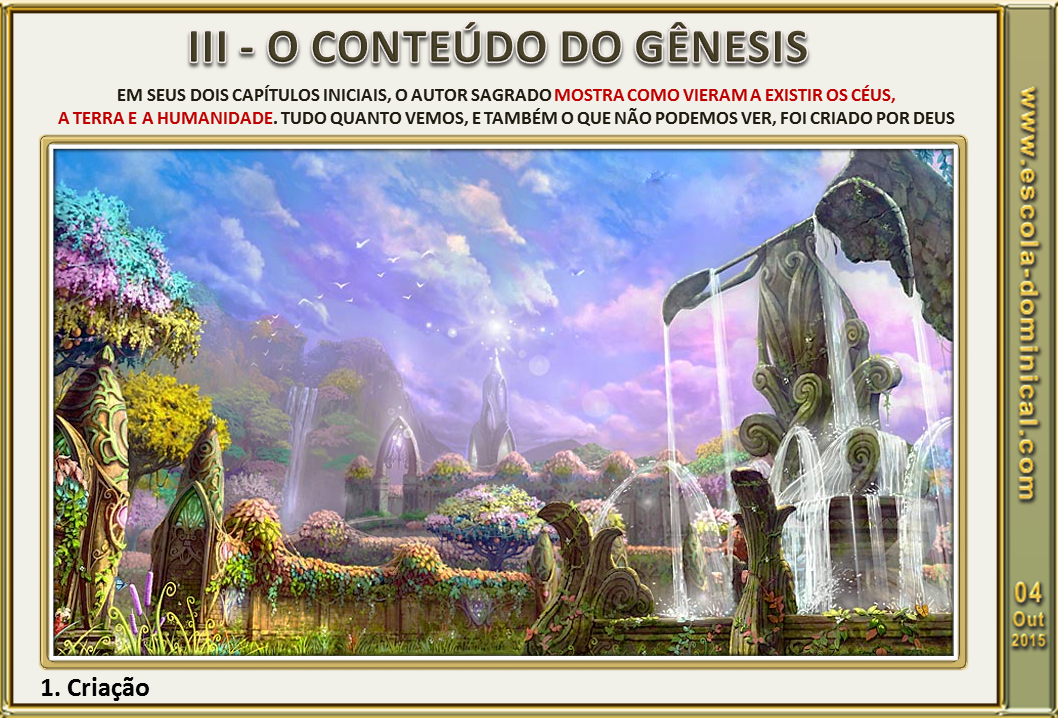 LIÇÃO 01 GÊNESIS, O LIVRO DA CRIAÇÃO DIVINA / SLIDES DA LIÇÃO / REVISTA DA CLASSE ADULTOS