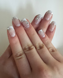 nails prom diagonal french