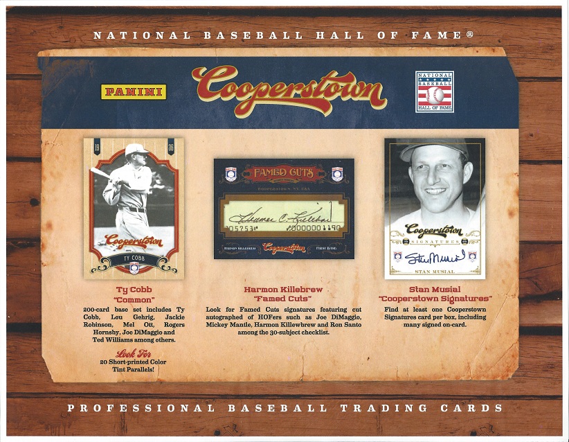 South Bay Baseball Cards 2012 Panini Cooperstown Baseball Hobby Box