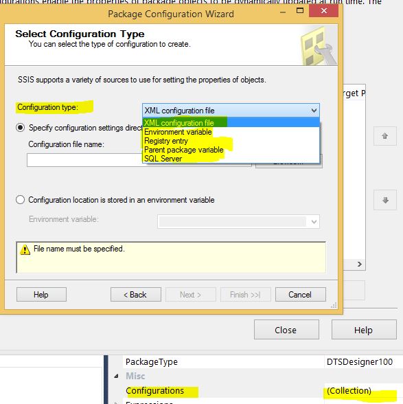 How many Configuration types available in SSIS? SSIS Interview Questions