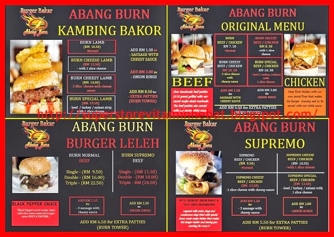 Super Store Vitamin Hebat: Burger Bakar Abang Burn@Seksyen 7 Shah Alam