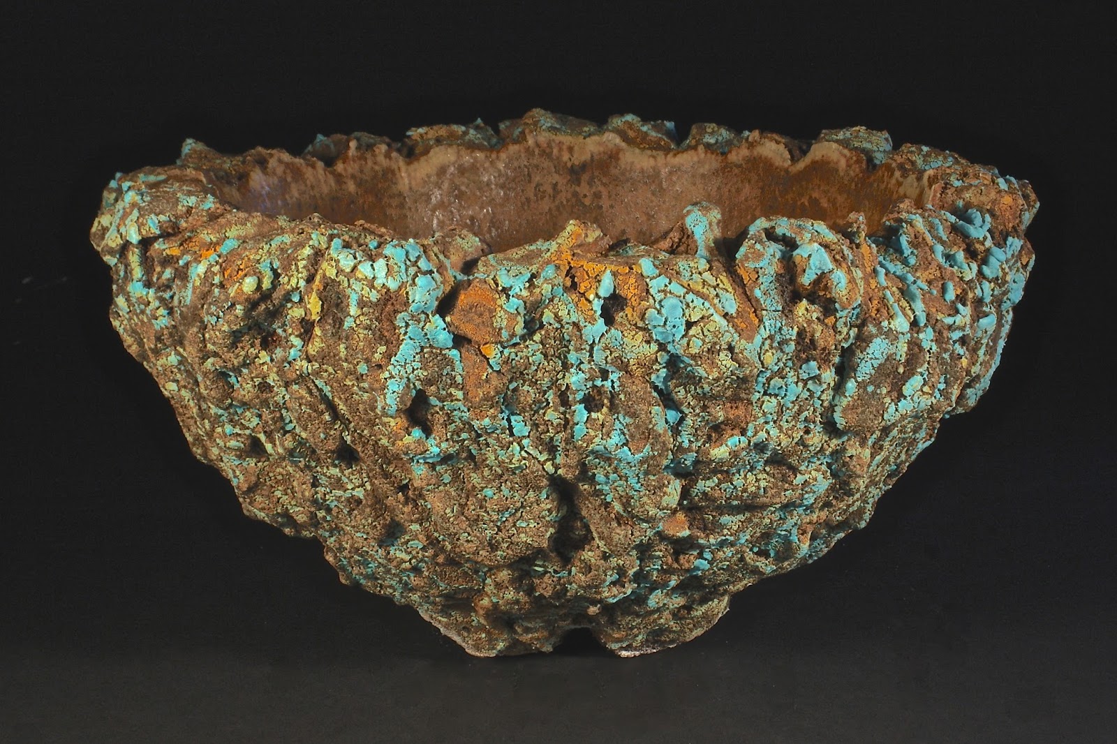 Rob Sieminski Ceramics Lava Bowl w/ Encrusted Minerals