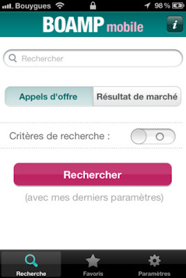 formulaire recherche BOAMP mobile