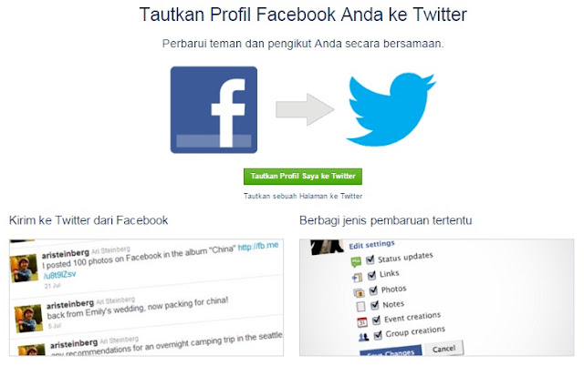  Bahwa memang sekarang akun facebook sanggup ditautkan ke akun twitter Cara Menautkan Akun Facebook ke Twitter