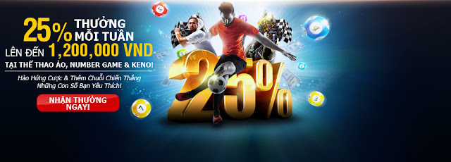 Khuyến mãi mới áp dụng cho Thể Thao Ảo, Number Game & Keno 12bet 3-thuong25