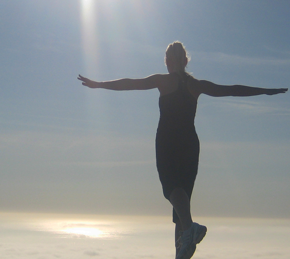 Alex Big Jumps -  above the clouds, Palos Verdes overlooking cloud-covered ocean,  image by lb for linenandlavender.net - http://www.linenandlavender.net/2013/10/courage-and-fear.html
