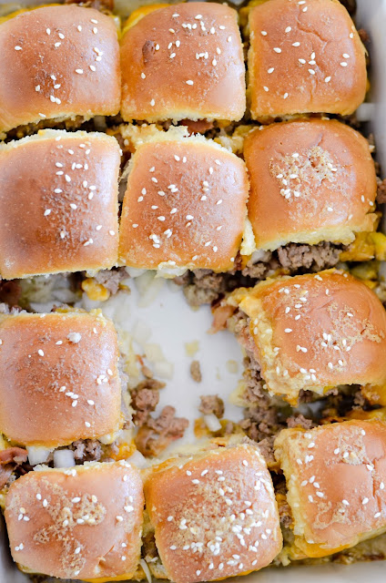 These Bacon Cheeseburger Sliders are so easy to throw together for a crowd and perfect for game day!