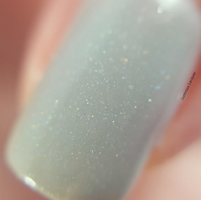 cement grey scattered holographic nail polish