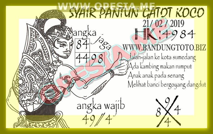 Komplit Syair HK kamis 21 Februari 2019 GOsyair SEDIA