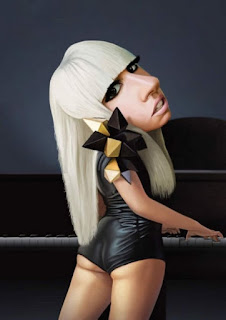 Gambar Karikatur Lady Gaga Artis Hollywood 