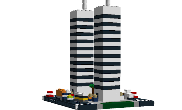 MOC LEGO quarteirão de uma cidade. Talvez Lisboa?