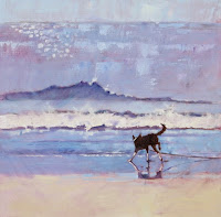 mary kemp painting of border collie