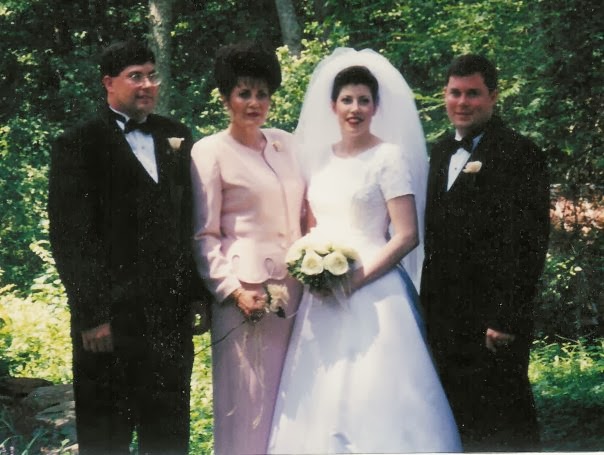 Greg, Lee, Marybeth, and Brian on Marybeth's wedding day